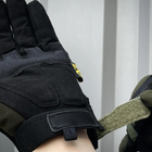 Плотные перчатки M-Pact с защитными пластиковыми накладками хаки размер L - изображение 5