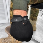 Плотные защитные перчатки с антискользящими вставками на ладонях черные размер M - изображение 3