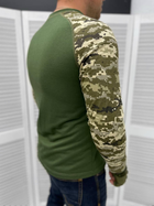 Чоловічий Лонгслів з принтом на грудях / Футболка з довгим рукавом хакі піксель розмір M - зображення 3