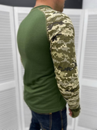 Чоловічий Лонгслів з принтом на грудях / Футболка з довгим рукавом хакі піксель розмір M - зображення 3