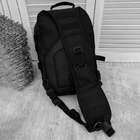Сумка нагрудная - Слинг 30л с системой Molle / Однолямный бескаркасный Рюкзак черный 42х25х20 см - изображение 5