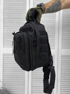 Нагрудна Сумка-слінг 30Л з системою Molle чорна / Однолямний Безкаркасний Рюкзак 42 x 25 x 20 см - зображення 4