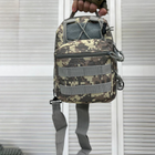 Нагрудная Сумка Cordura 1000D с системой Molle / Вместительный однолямный Рюкзак серый пиксель размер - изображение 3
