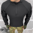Мужской крепкий Убакс с высоким воротником на молнии / Плотная Рубашка рип-стоп черная размер XS - изображение 1