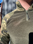 Мужская флисовая Кофта с высокой горловиной на молнии / Плотная флиска пиксель размер 6XL - изображение 5