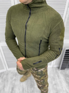 Мужская флисовая кофта с карманами и липучками под шевроны / Флиска олива размер XXL - изображение 3