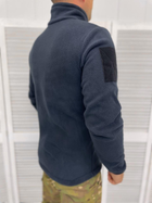 Чоловіча флісова Кофта з кишенями та липучками під шеврони / Щільна фліска синя розмір XL - зображення 3