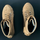 Утепленные Берцы из натуральной кожи / Зимние ботинки с меховой подкладкой в цвете койот размер 37 - изображение 7