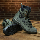 Универсальные кожаные Ботинки на двухкомпонентной подошве / Высокие Берцы с мембраной олива размер 35 - изображение 5