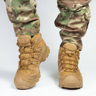 Мужские нубуковые Ботинки на износостойкой резиновой подошве / Водостойкие Берцы с мембраной койот размер 40 - изображение 2