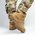 Мужские нубуковые Ботинки на износостойкой резиновой подошве / Водостойкие Берцы с мембраной койот размер 40 - изображение 4