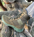 Мужские зимние Ботинки на шнуровке из натуральной кожи / Высокие Берцы с утеплителем Slimtex зеленые размер 41 - изображение 6