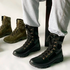 Утепленные Берцы из натуральной кожи / Зимние ботинки с меховой подкладкой в черном цвете размер 39 - изображение 4