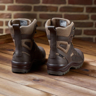 Универсальные кожаные Берцы с мембраной / Летние Ботинки на двухкомпонентной подошве коричневые размер 41 - изображение 5