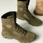 Утепленные Берцы из натуральной кожи с подкладкой Airtex / Зимние ботинки в цвете олива размер 44 - изображение 3