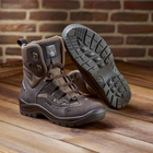 Универсальные кожаные Берцы с мембраной / Летние Ботинки на двухкомпонентной подошве коричневые размер 41 - изображение 6