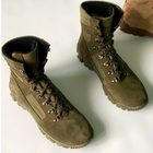 Высокие демисезонные Берцы из натуральной кожи / Ботинки в цвете олива размер 43 - изображение 5