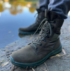 Мужские зимние Ботинки на шнуровке из натуральной кожи / Высокие Берцы с утеплителем Slimtex зеленые размер 46 - изображение 8
