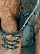 Зимние Берцы Ястреб из натуральной кожи с меховой подкладкой / Высокие утепленные ботинки коричневые размер 42 - изображение 5