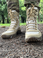 Мужские Кожаные Ботинки с дышащей сеткой на резиновой подошве Легкие высокие Берцы койот размер 43 - изображение 4