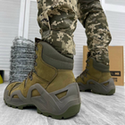 Кожаные мужские Ботинки Vaneda с мембраной и системой поглощения нагрузок / Легкие Берцы олива размер 42 - изображение 3