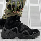 Мужские кожаные Ботинки АК на гибкой полиуретановой подошве / Водонепроницаемые Берцы черные размер 42 - изображение 1