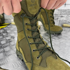 Мужские кожаные Ботинки с сетчатыми вставками на резиновой подошве / Летние оливки Береза размер 46 - изображение 2