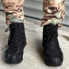 Демисезонные мужские Ботинки Single Sword с мембраной / Нубуковые водонепроницаемые Берцы черные размер 44 - изображение 3