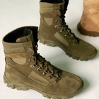 Утеплені Берці з натуральної шкіри з хутряною підкладкою / Зимові черевики у кольорі олива розмір 38 - зображення 3