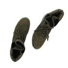 Чоловічі зимові Черевики на шнурівці з натуральної шкіри / Високі Берці з утеплювачем Slimtex зелені розмір 40 - зображення 3