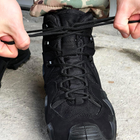 Демисезонные мужские Ботинки Single Sword с мембраной / Нубуковые водонепроницаемые Берцы черные размер 39 - изображение 7