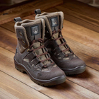 Универсальные кожаные Берцы с мембраной / Летние Ботинки на двухкомпонентной подошве коричневые размер 44 - изображение 2