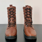 Высокие Демисезонные Ботинки Ястреб коричневые / Кожаные Берцы размер 38 - изображение 6
