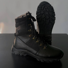 Утепленные Берцы из натуральной кожи / Зимние ботинки с подкладкой Airtex в черном цвете размер 37 - изображение 2