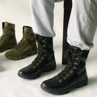 Утепленные Берцы из натуральной кожи / Зимние ботинки с подкладкой Airtex в черном цвете размер 37 - изображение 4