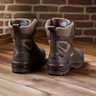 Универсальные кожаные Берцы с мембраной / Летние Ботинки на двухкомпонентной подошве коричневые размер 43 - изображение 5