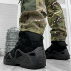Мужские кожаные Ботинки АК на гибкой полиуретановой подошве / Водонепроницаемые Берцы черные размер 45 - изображение 3