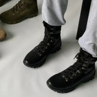 Высокие Летние Берцы из натуральной кожи / Ботинки в черном цвете размер 40 - изображение 4