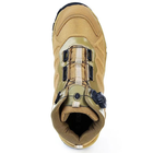 Мужские крепкие Ботинки "Ciclop" с автошнуровкой и толстой рифленой подошвой / Кожаные Берцы койот размер 39 - изображение 3