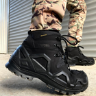 Демисезонные мужские Ботинки Single Sword с мембраной / Нубуковые водонепроницаемые Берцы черные размер 43 - изображение 5