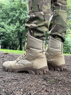 Мужские Кожаные Ботинки с мембраной на резиновой подошве / Демисезонные Берцы койот размер 45 - изображение 3