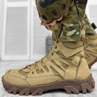 Мужские демисезонные Ботинки на протекторной резиновой подошве / Кожаные Берцы койот размер 44 - изображение 1