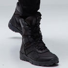 Мужские зимние Берцы Варриор до -15°C с ортопедической стелькой / Ботинки кожаные на подкладке Gore-Tex черные - изображение 6