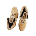 Мужские зимние Ботинки на шнуровке из натуральной кожи / Высокие Берцы с утеплителем Slimtex койот размер 39 - изображение 4
