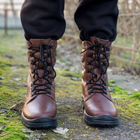 Высокие Летние Ботинки Ястреб коричневые / Легкие Кожаные Берцы размер 44 - изображение 3