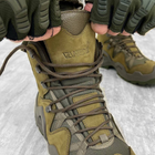 Кожаные мужские Ботинки Vaneda с мембраной и системой поглощения нагрузок / Легкие Берцы олива размер 45 - изображение 2