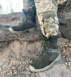 Мужские зимние Ботинки из натуральной кожи на высокой подошве / Берки с утеплителем Slimtex зеленые размер 45 - изображение 7