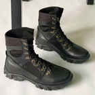 Утепленные Берцы из натуральной кожи / Зимние ботинки с подкладкой Airtex в черном цвете размер 48 - изображение 3