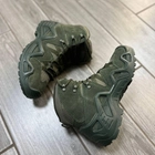 Мужские кожаные Ботинки АК на крепкой полиуретановой подошве / Водонепроницаемые Берцы олива размер 45 - изображение 4