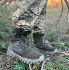 Мужские зимние Ботинки из натуральной кожи на высокой подошве / Берки с утеплителем Slimtex зеленые размер 40 - изображение 8
